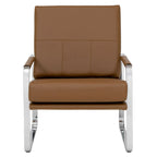 Fauteuil d'appoint moderne Allure Metal et cuir mélangé