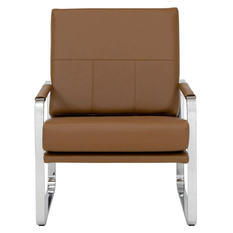Fauteuil d'appoint moderne Allure Metal et cuir mélangé