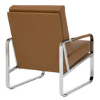 Fauteuil d'appoint moderne Allure Metal et cuir mélangé