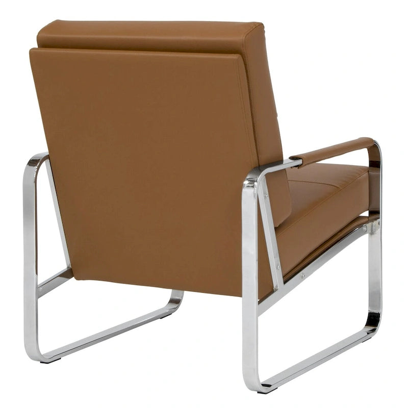 Fauteuil d'appoint moderne Allure Metal et cuir mélangé