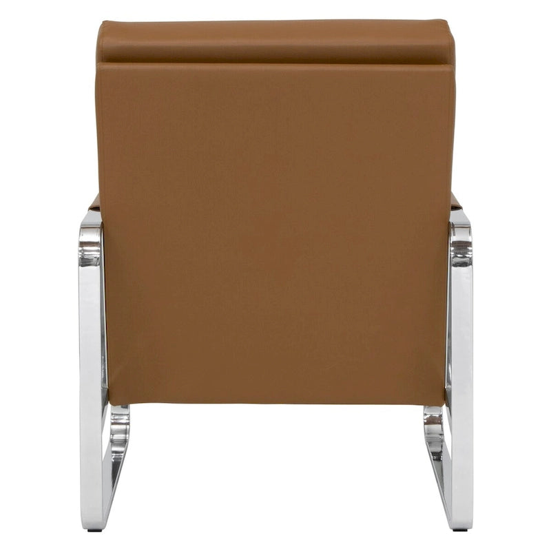 Fauteuil d'appoint moderne Allure Metal et cuir mélangé