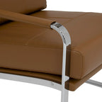 Fauteuil d'appoint moderne Allure Metal et cuir mélangé