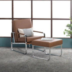 Fauteuil d'appoint moderne Allure Metal et cuir mélangé