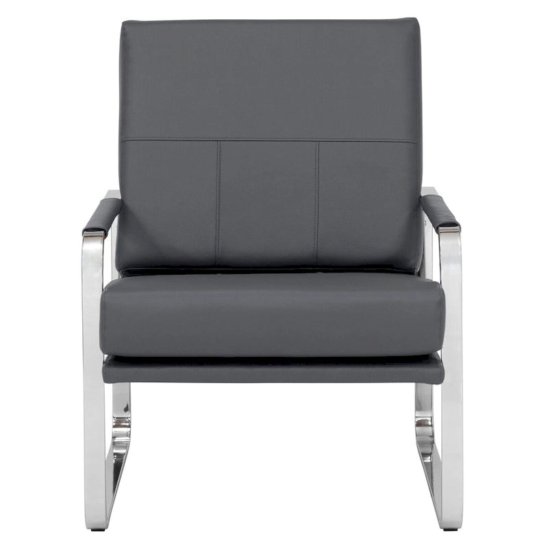 Fauteuil d'appoint moderne Allure Metal et cuir mélangé
