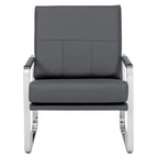 Fauteuil d'appoint moderne Allure Metal et cuir mélangé