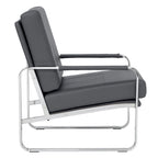 Fauteuil d'appoint moderne Allure Metal et cuir mélangé