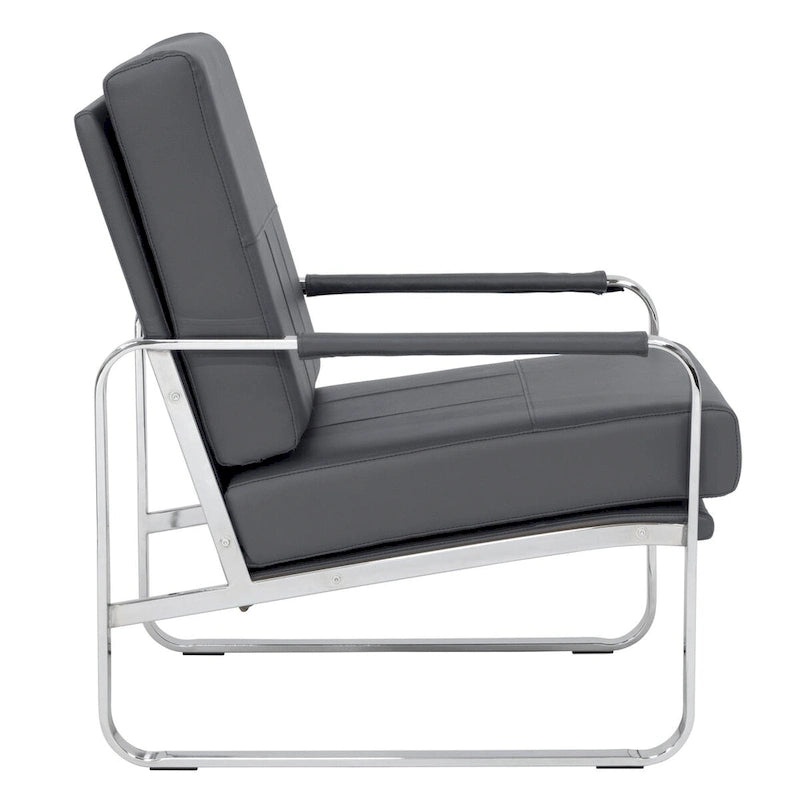 Fauteuil d'appoint moderne Allure Metal et cuir mélangé