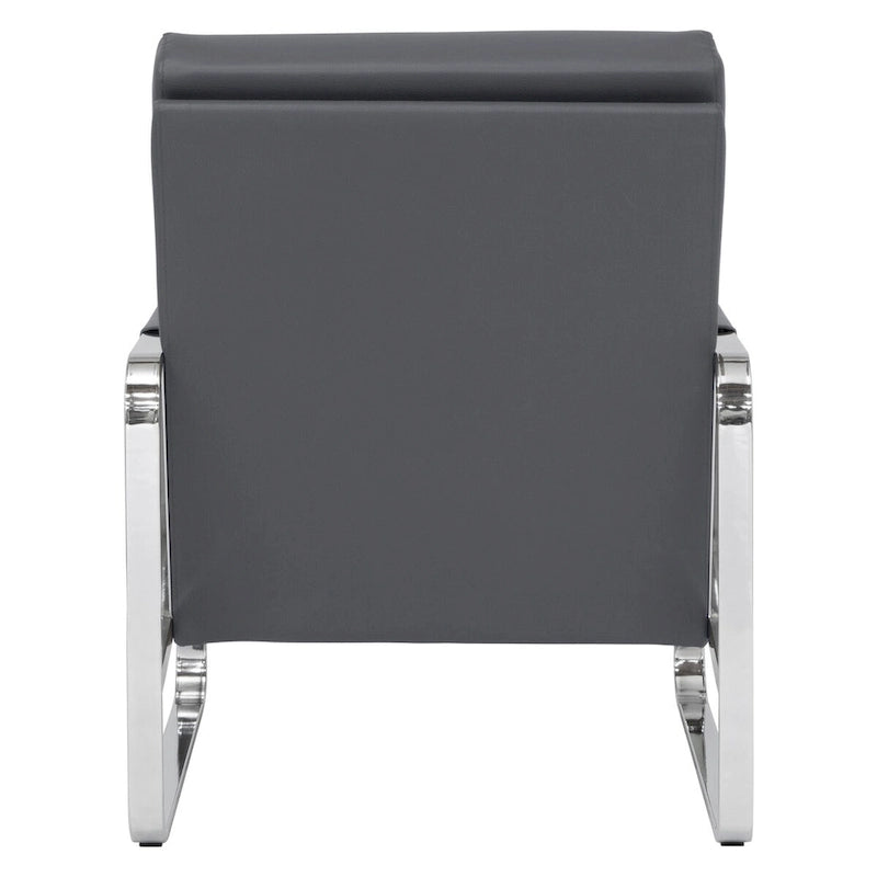 Fauteuil d'appoint moderne Allure Metal et cuir mélangé