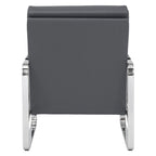 Fauteuil d'appoint moderne Allure Metal et cuir mélangé