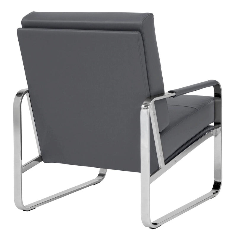 Fauteuil d'appoint moderne Allure Metal et cuir mélangé
