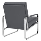 Fauteuil d'appoint moderne Allure Metal et cuir mélangé