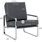 Fauteuil d'appoint moderne Allure Metal et cuir mélangé