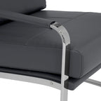 Fauteuil d'appoint moderne Allure Metal et cuir mélangé