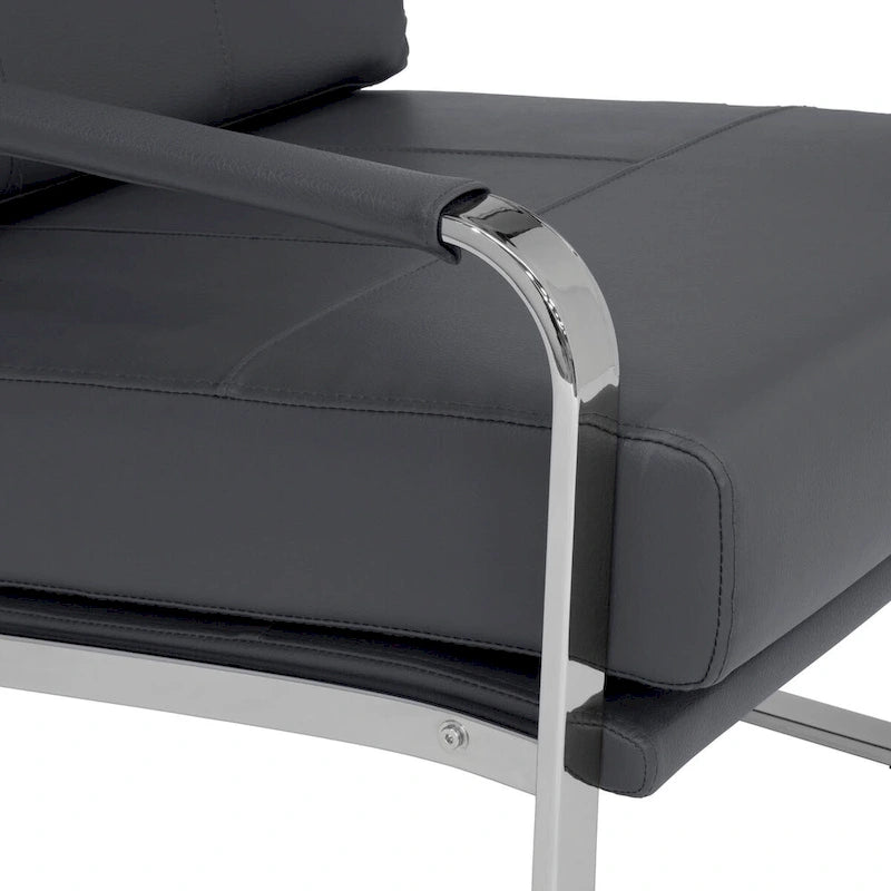 Fauteuil d'appoint moderne Allure Metal et cuir mélangé