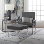 Fauteuil d'appoint moderne Allure Metal et cuir mélangé