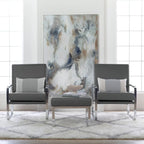 Fauteuil d'appoint moderne Allure Metal et cuir mélangé