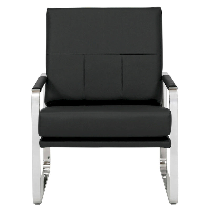 Fauteuil d'appoint moderne Allure Metal et cuir mélangé
