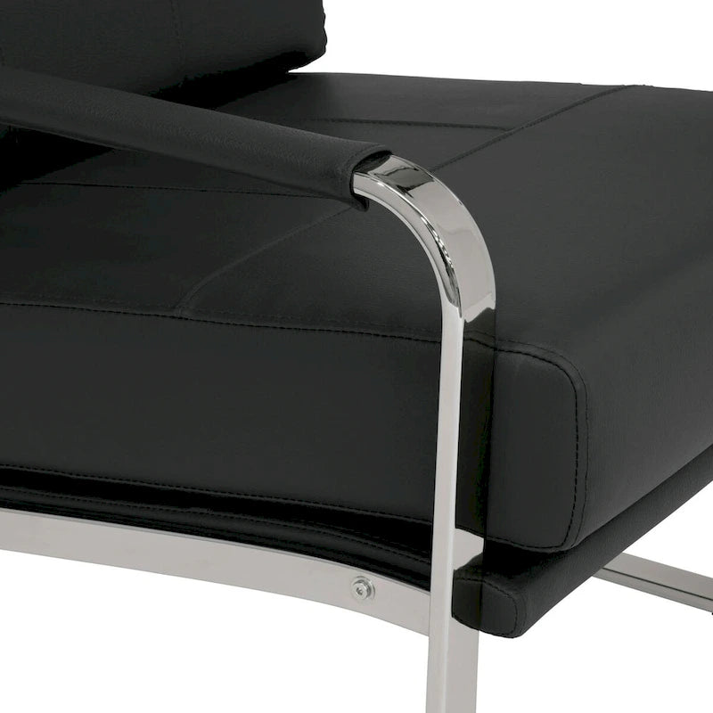 Fauteuil d'appoint moderne Allure Metal et cuir mélangé