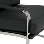 Fauteuil d'appoint moderne Allure Metal et cuir mélangé