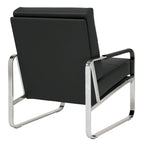 Fauteuil d'appoint moderne Allure Metal et cuir mélangé