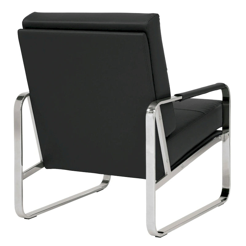 Fauteuil d'appoint moderne Allure Metal et cuir mélangé