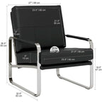 Fauteuil d'appoint moderne Allure Metal et cuir mélangé