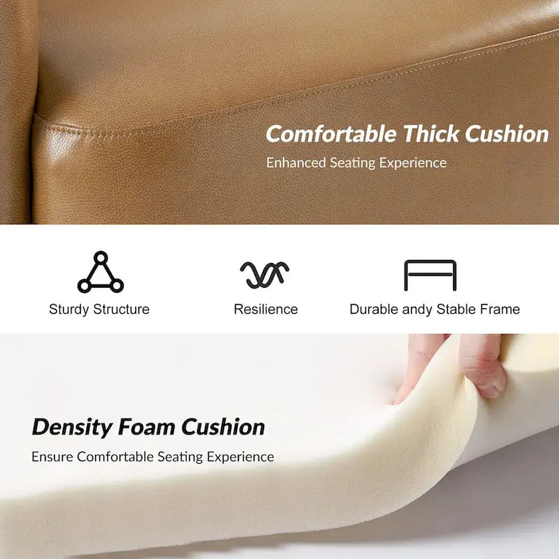 Fauteuil Tonneau Pivotant en Cuir Véritable Moderne