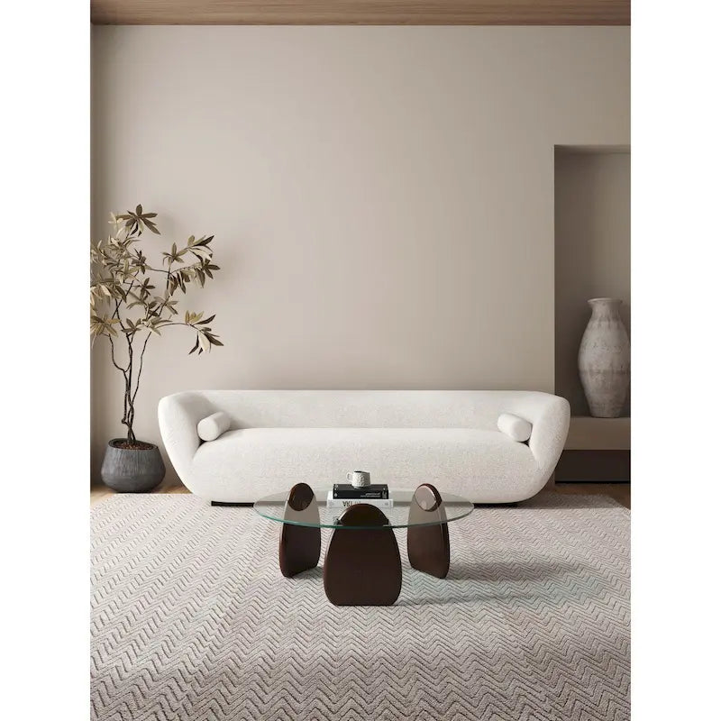 Table basse moderne en noyer foncé