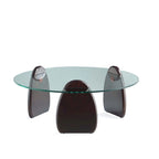 Table basse moderne en noyer foncé