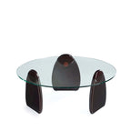 Table basse moderne en noyer foncé