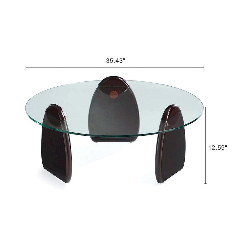 Table basse moderne en noyer foncé