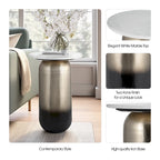 Table d'appoint en métal avec plateau en marbre - 40,6 x 40,6 x 58,4 cm