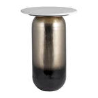 Table d'appoint en métal avec plateau en marbre - 40,6 x 40,6 x 58,4 cm