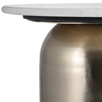 Table d'appoint en métal avec plateau en marbre - 40,6 x 40,6 x 58,4 cm
