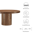 Table de salle à manger ronde de 60 pouces