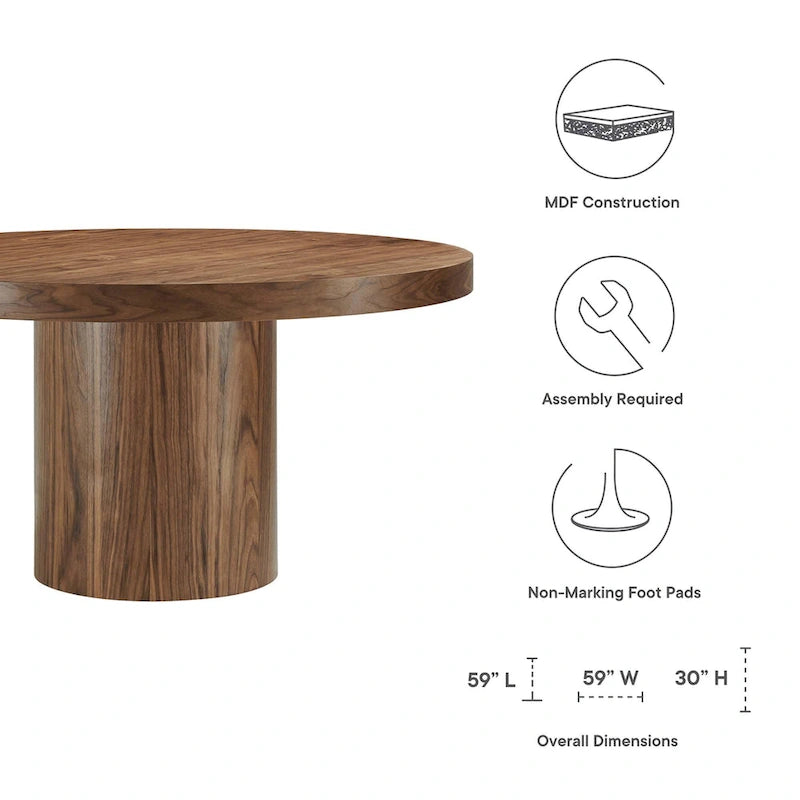 Table de salle à manger ronde de 60 pouces