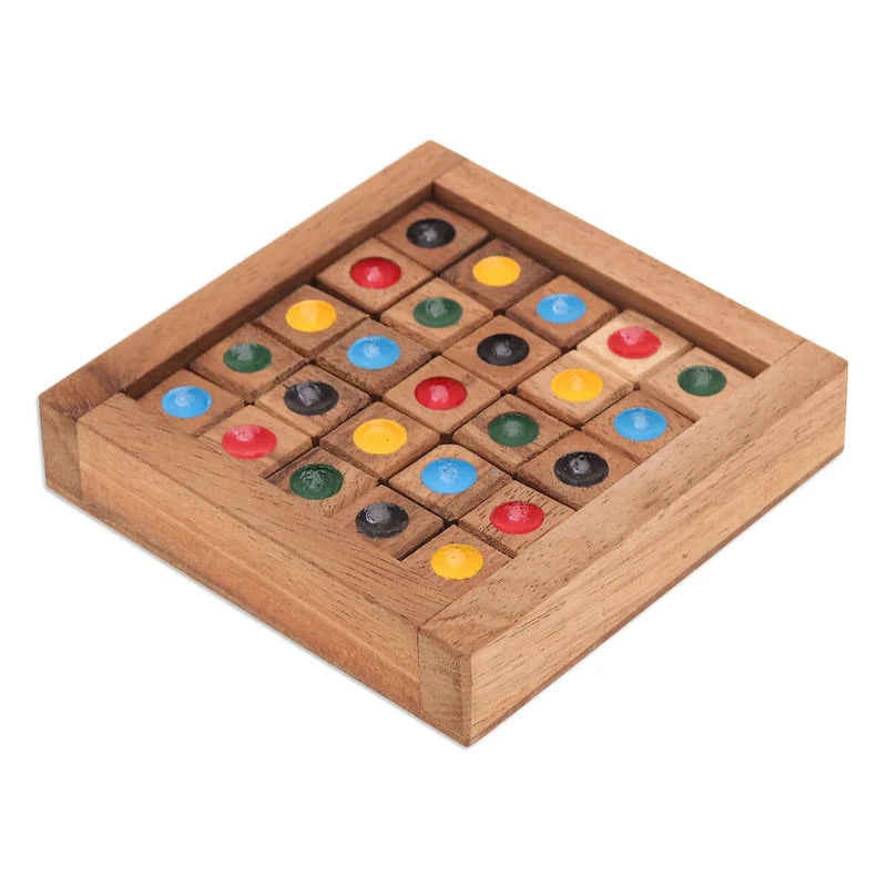 Jeu de puzzle Sudoku en bois coloré
