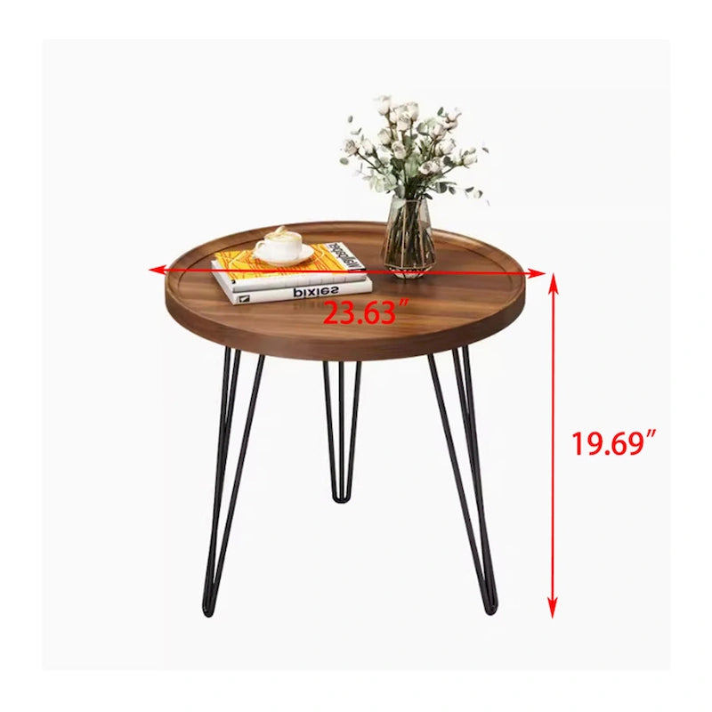 Table basse de salon moderne en noyer
