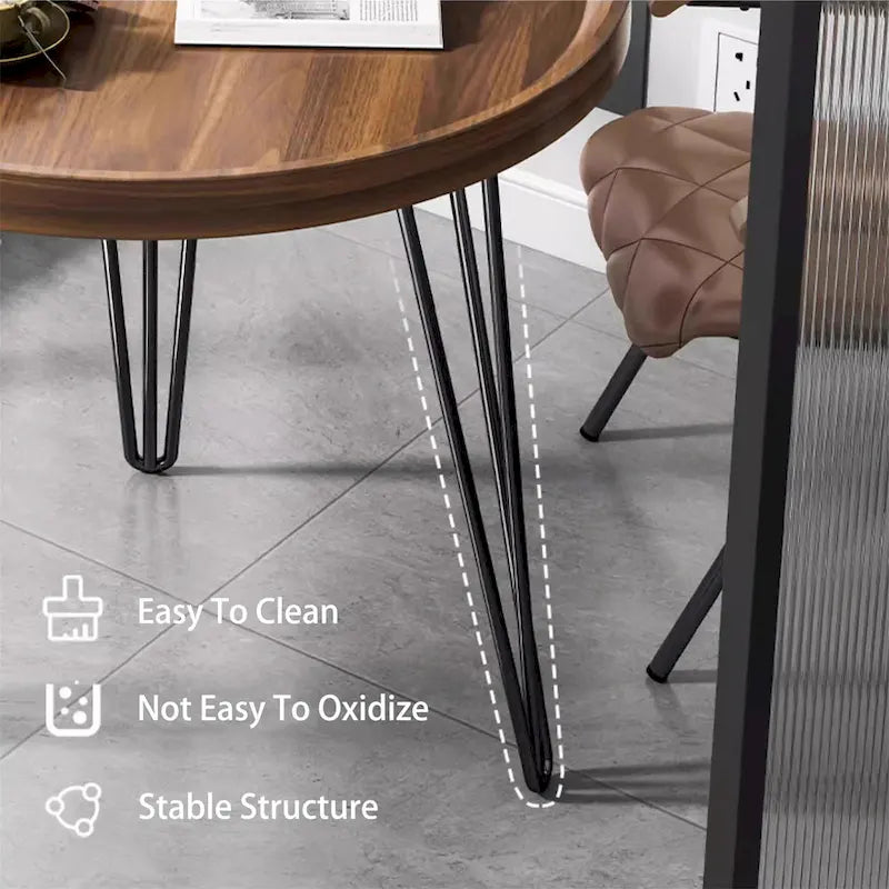 Table basse de salon moderne en noyer