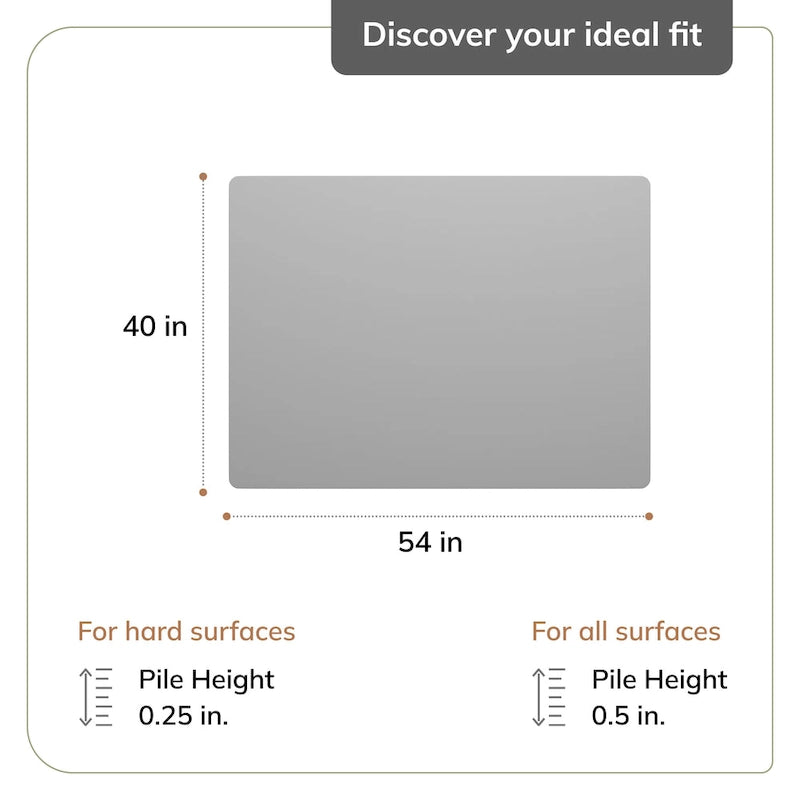 Tapis de chaise 36 x 48 avec surface en tissu – 1/4 po d'épaisseur