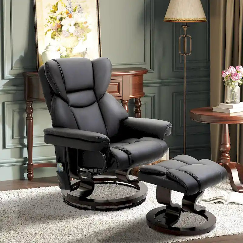 Fauteuil inclinable de massage avec repose-pieds ottoman