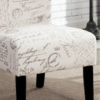 Chaise d'appoint contemporaine sans accoudoirs, tissu léger imprimé ardoise, pour salon