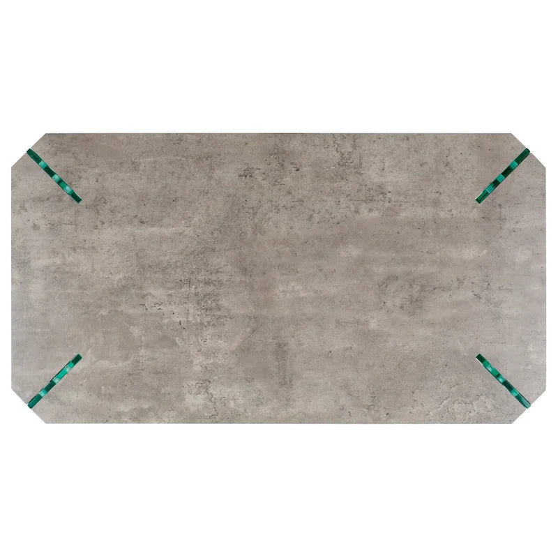 Table basse rectangulaire contemporaine à pieds en verre - 43L x 24P x 16H