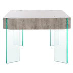 Table basse rectangulaire contemporaine à pieds en verre - 43L x 24P x 16H
