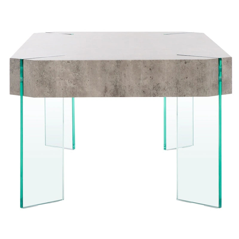 Table basse rectangulaire contemporaine à pieds en verre - 43L x 24P x 16H