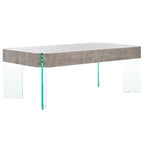 Table basse rectangulaire contemporaine à pieds en verre - 43L x 24P x 16H