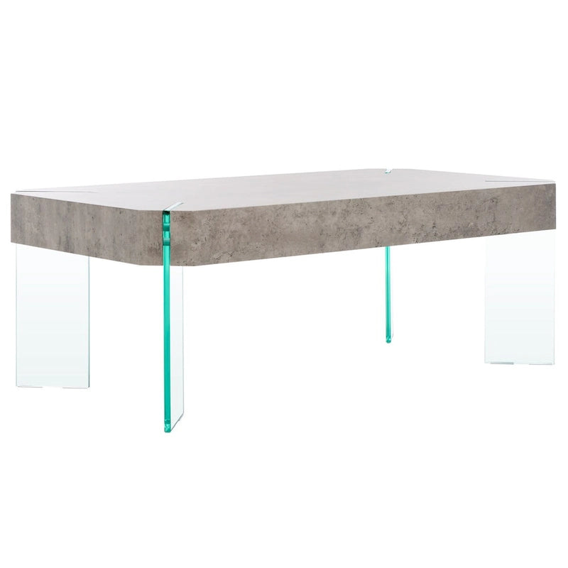 Table basse rectangulaire contemporaine à pieds en verre - 43L x 24P x 16H
