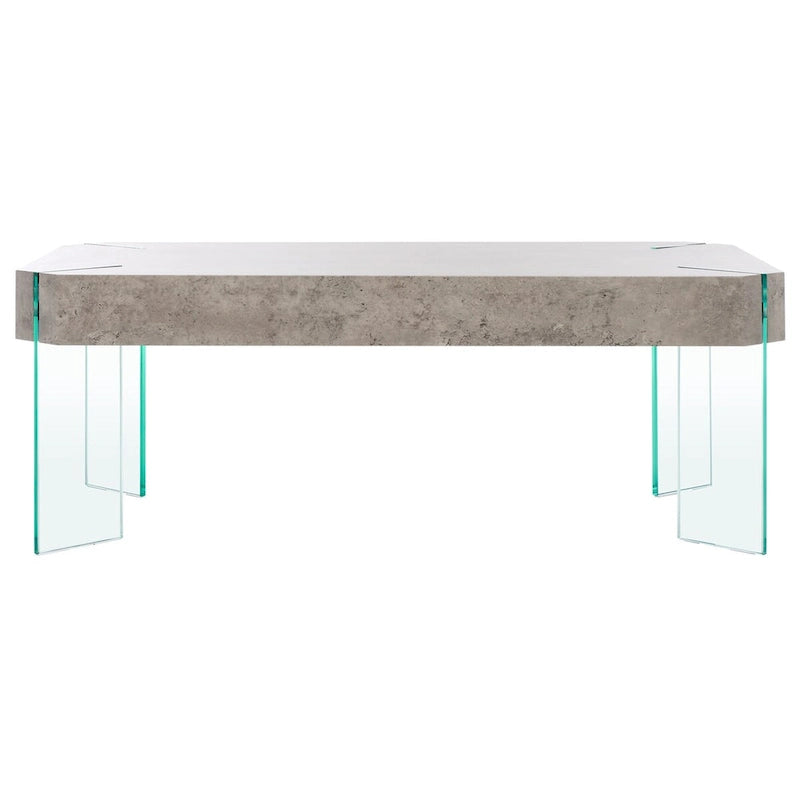 Table basse rectangulaire contemporaine à pieds en verre - 43L x 24P x 16H