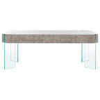 Table basse rectangulaire contemporaine à pieds en verre - 43L x 24P x 16H