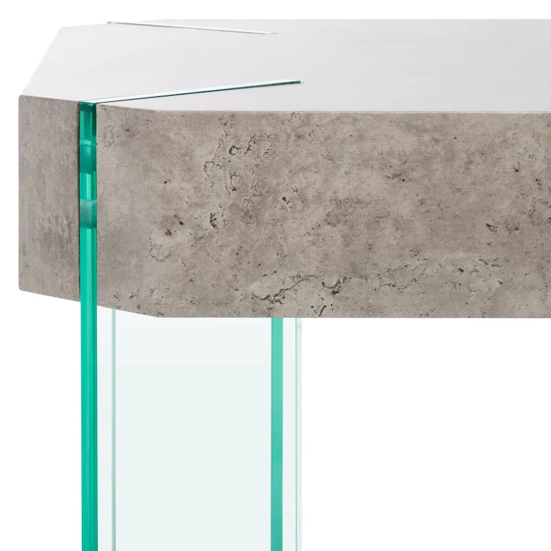 Table basse rectangulaire contemporaine à pieds en verre - 43L x 24P x 16H